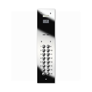 VRD/A16-M 16 button laser engraved entrance panel - mirror finish