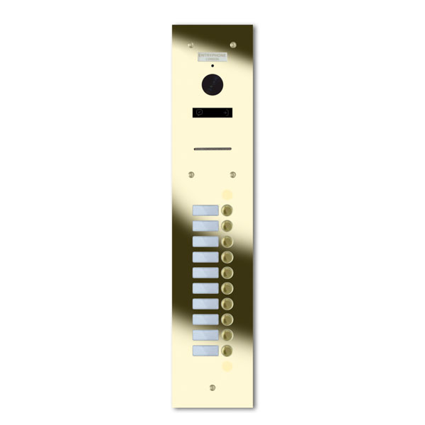 92Q/A10-G 10 button brass finished stainless entrance panel