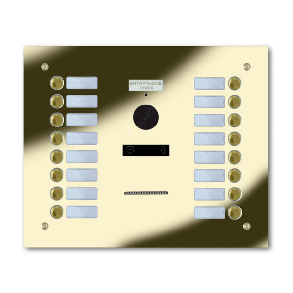 92Q/C16-G 16 button brass finished stainless entrance panel