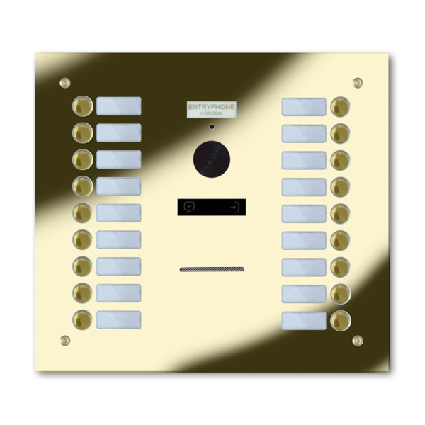 92Q/C18-G 18 button brass finished stainless entrance panel