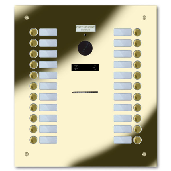 92Q/C22-G 22 button brass finished stainless entrance panel