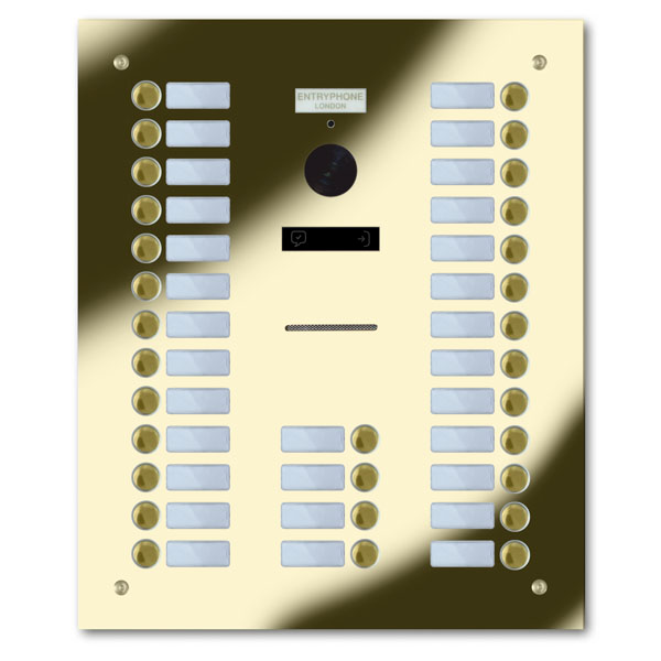 92Q/C30-G 30 button brass finished stainless entrance panel