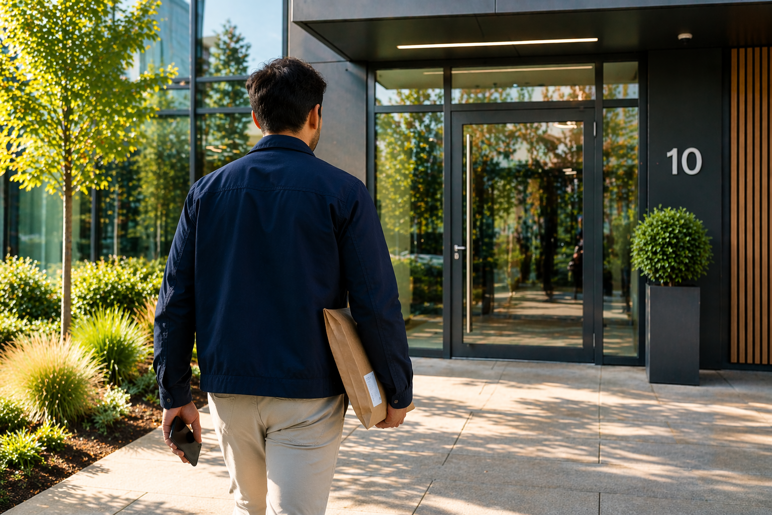 Apartment entrance fitted with access control