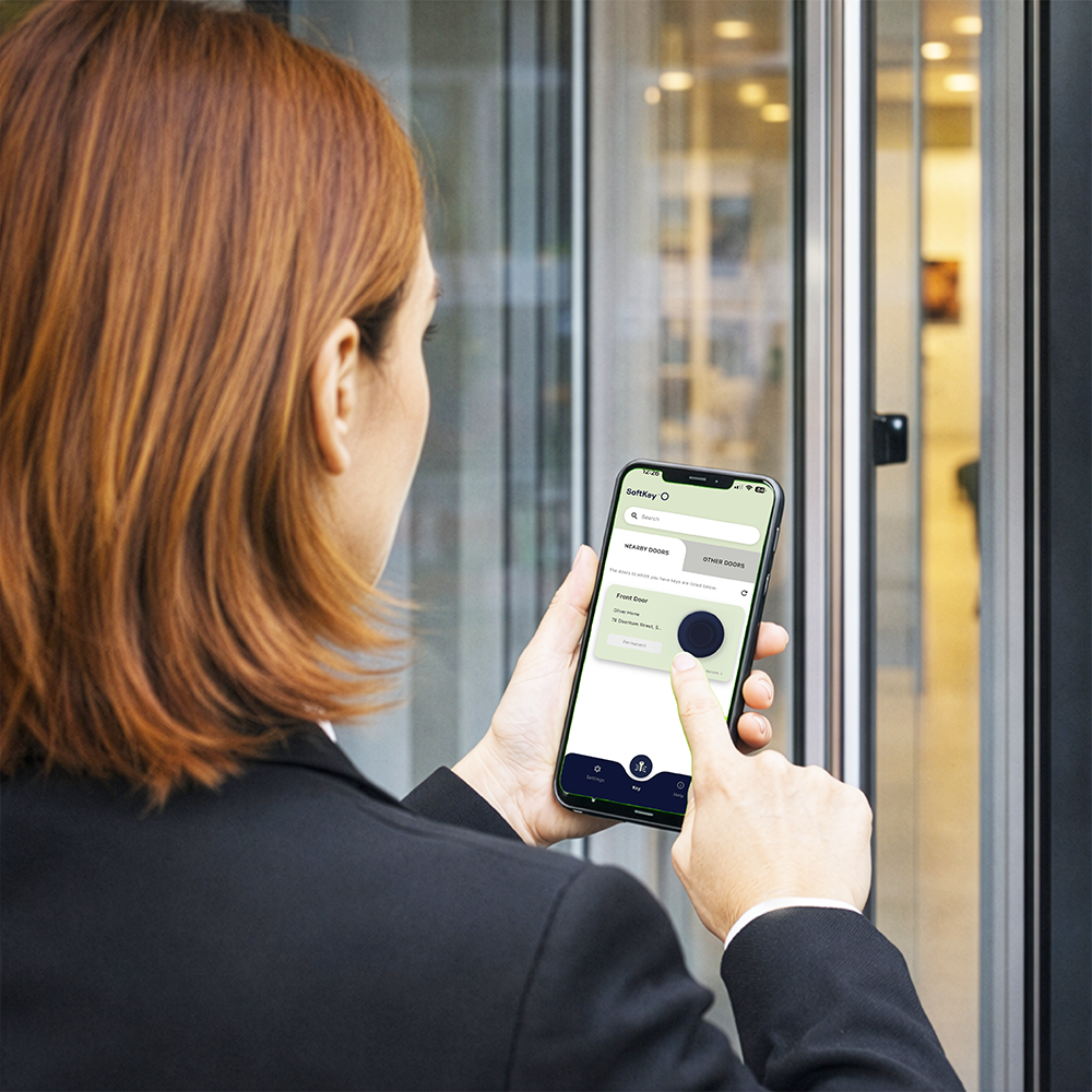 SoftKey being used at a door