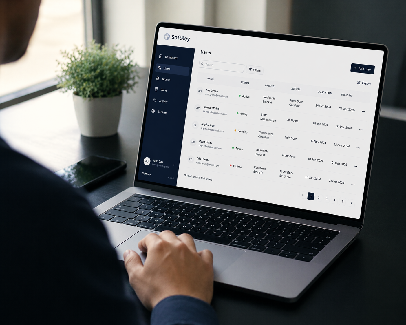 Administrator using the SoftKey portal